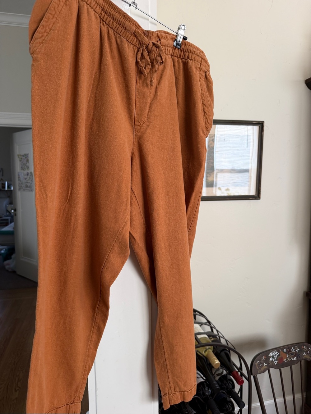 Old Navy Women's Corduroy Drawstring Pants in Burnt Orange